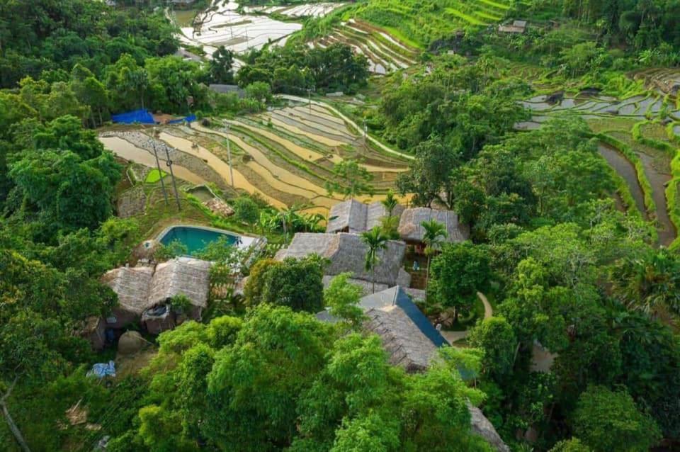 Puluong Bamboo Villa Huong Ba Thuoc Buitenkant foto