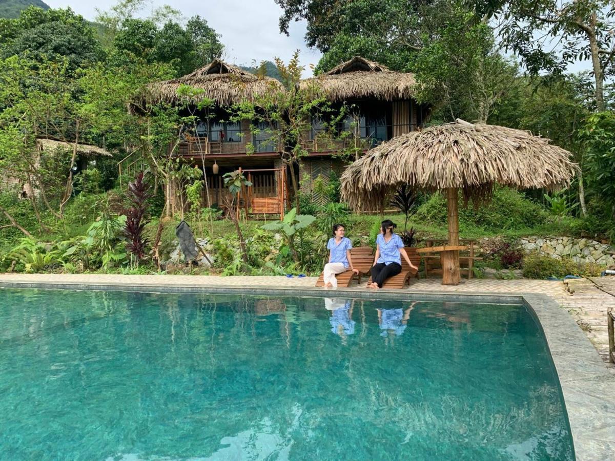 Puluong Bamboo Villa Huong Ba Thuoc Buitenkant foto